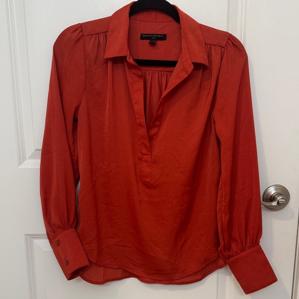 Banana Republic Rust Long Sleeve Blouse